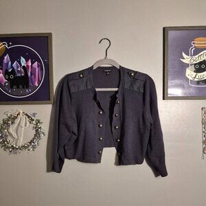 Cropped Gray Cardigan